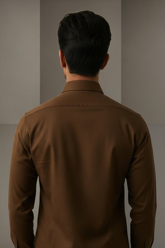 Espresso Brown Smart-Fit Shirt