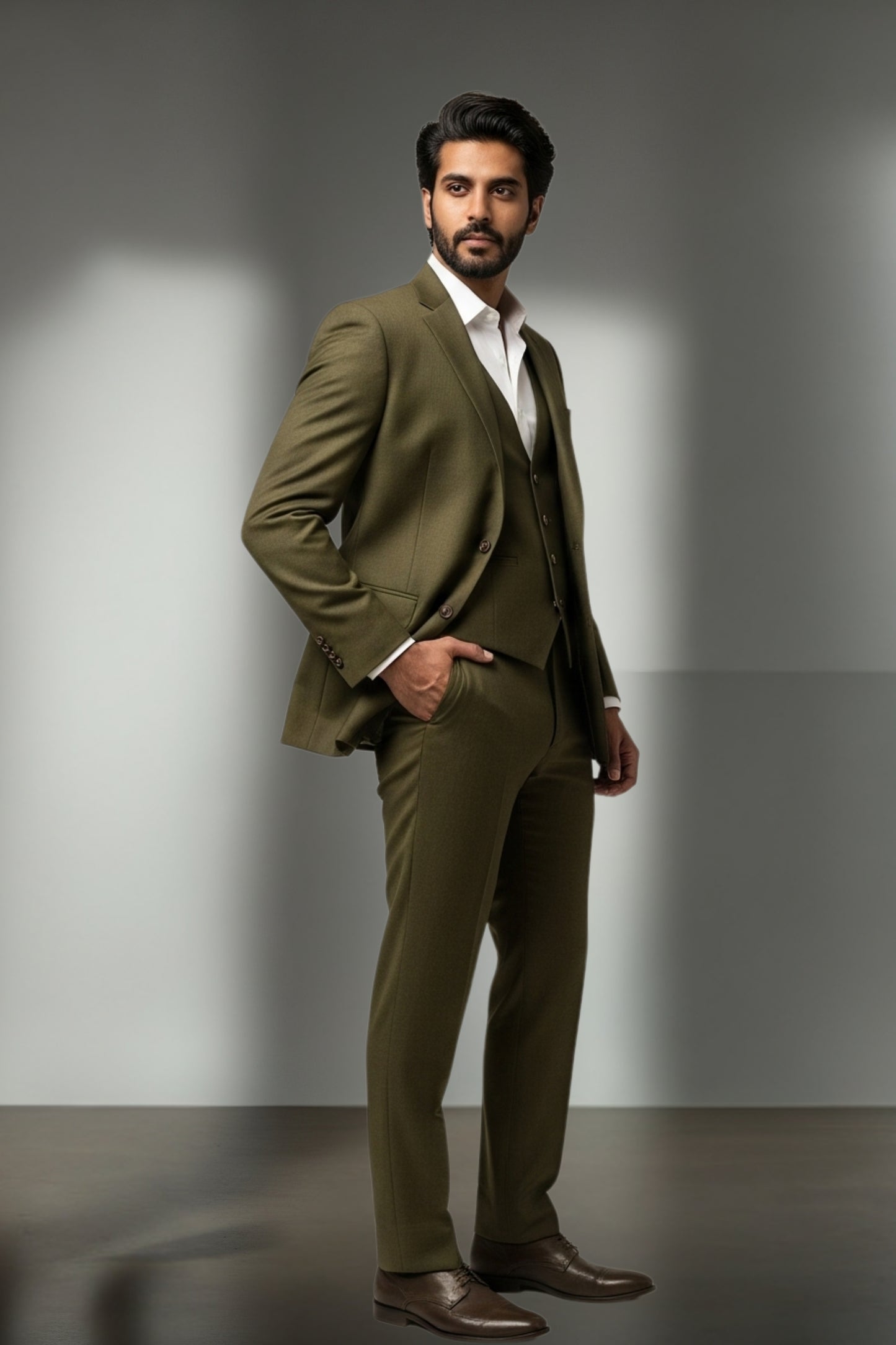 Olive Green 3-Piece Suit