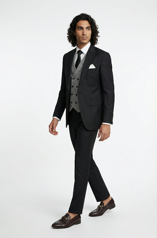 Black Terry Rayon 3-piece suit