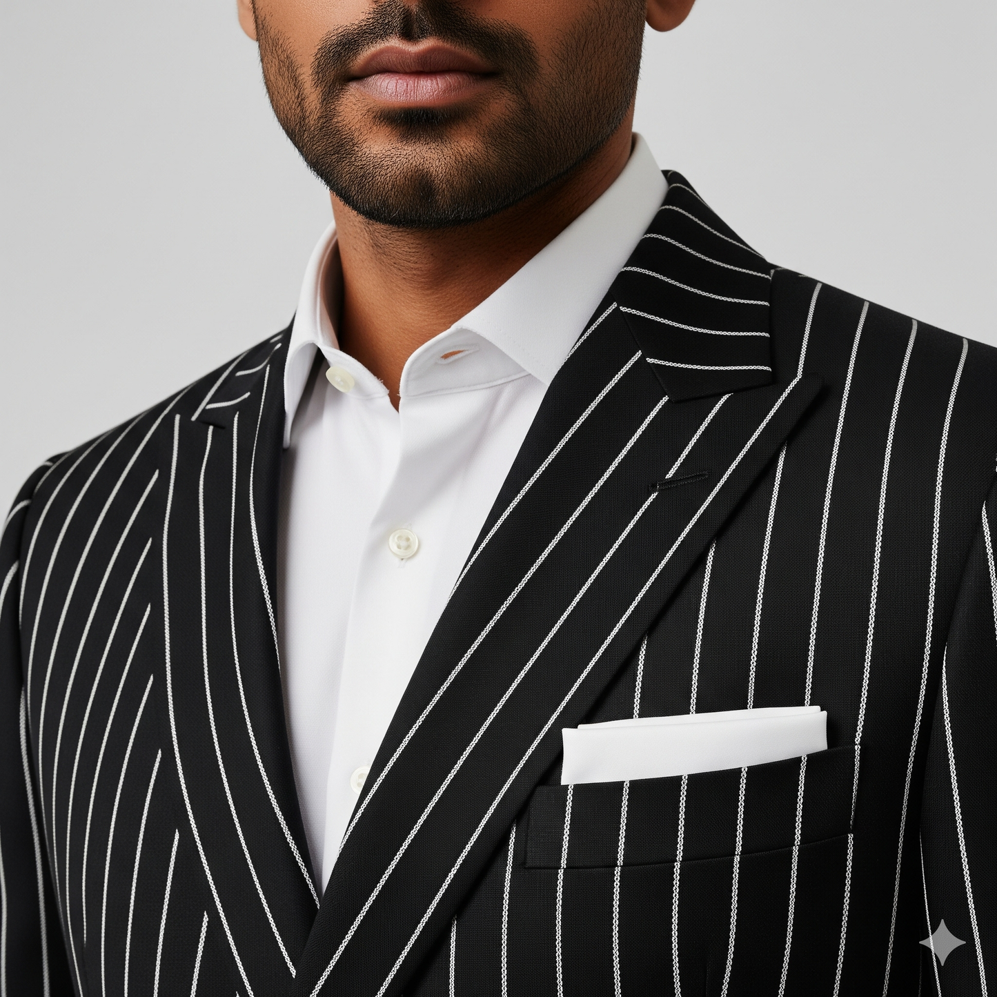 2 Piece Black Stripes Suit