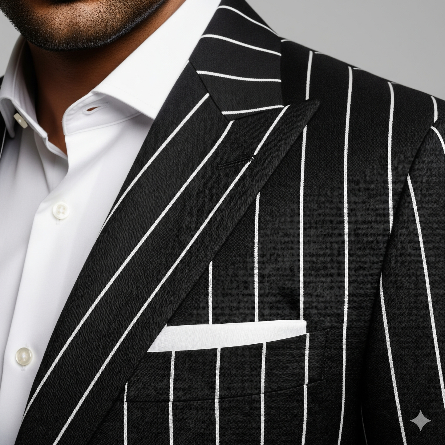 2 Piece Black Stripes Suit