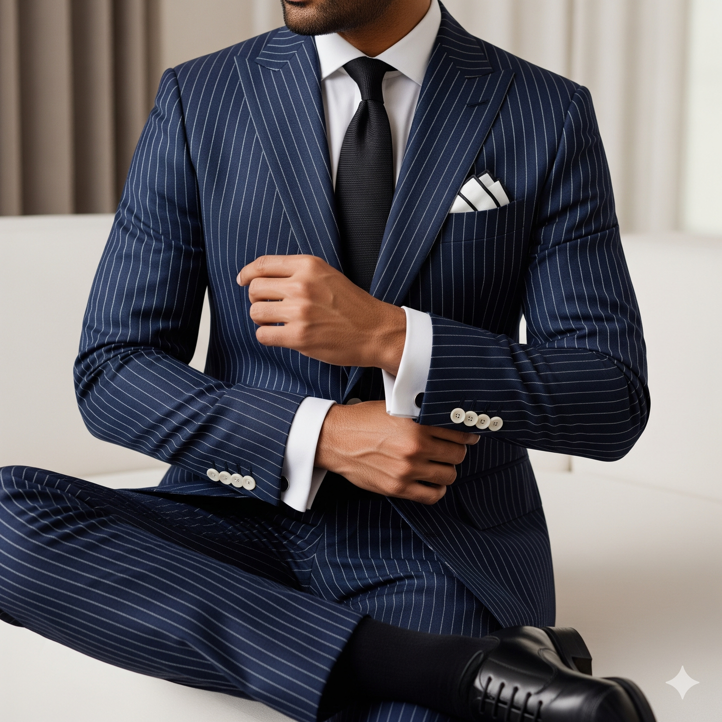 2 Piece Blue Pin Stripe Suit