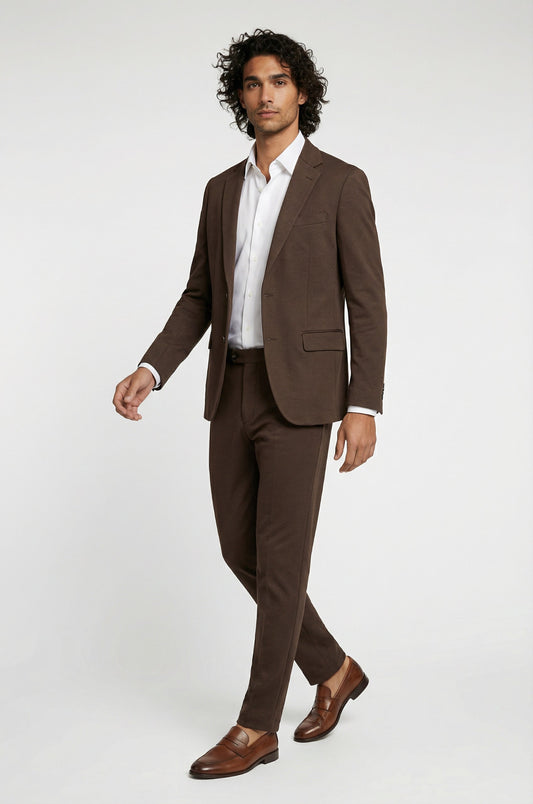 Signature Brown Coffee Terry Rayon 2-Piece Suit Collection