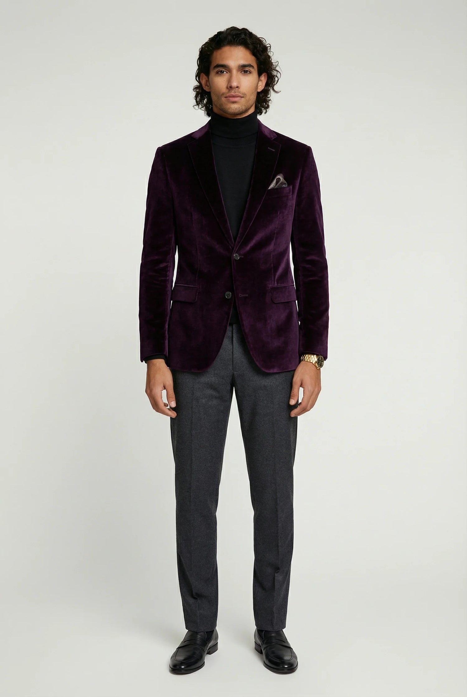 Blazer on white background  with navy blue blue blazer