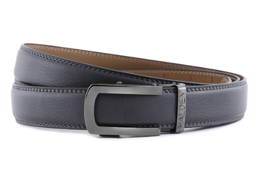Premium Leather Belt colour is grey in white background