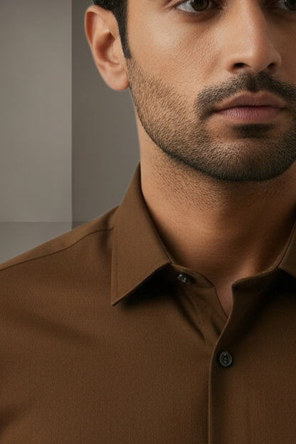 Espresso Brown Smart-Fit Shirt