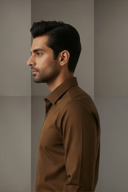 Espresso Brown Smart-Fit Shirt