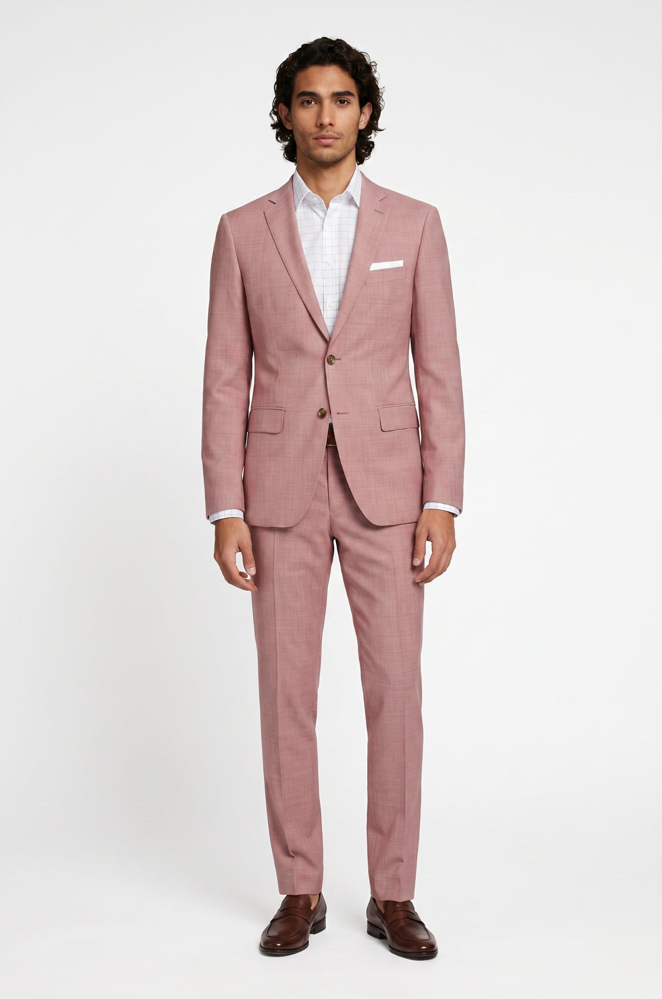 Blutailor Antique Blush linen 2 piece suit in premium linen fabric with a custom tailored fit, featuring a tailored blazer and matching trousers for a refined, breathable, and sophisticated summer formal look.