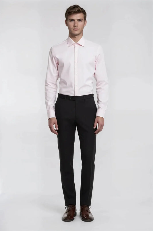 Giza Cotton Pastel Pink Soft Twill Shirt – a refined pastel pink shirt crafted in premium Giza cotton with a soft twill weave, featuring a bespoke tailored fit for elegant comfort and timeless sophistication.
