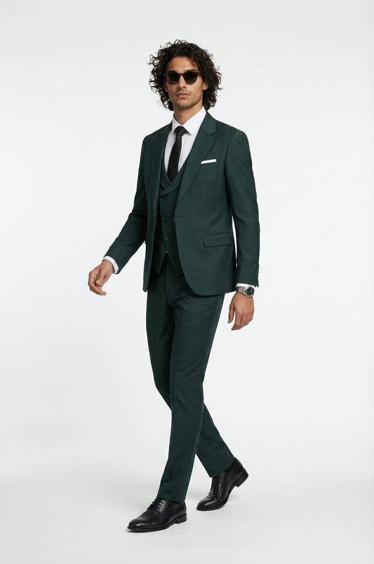 Teal green Terry Rayon 3-piece suit