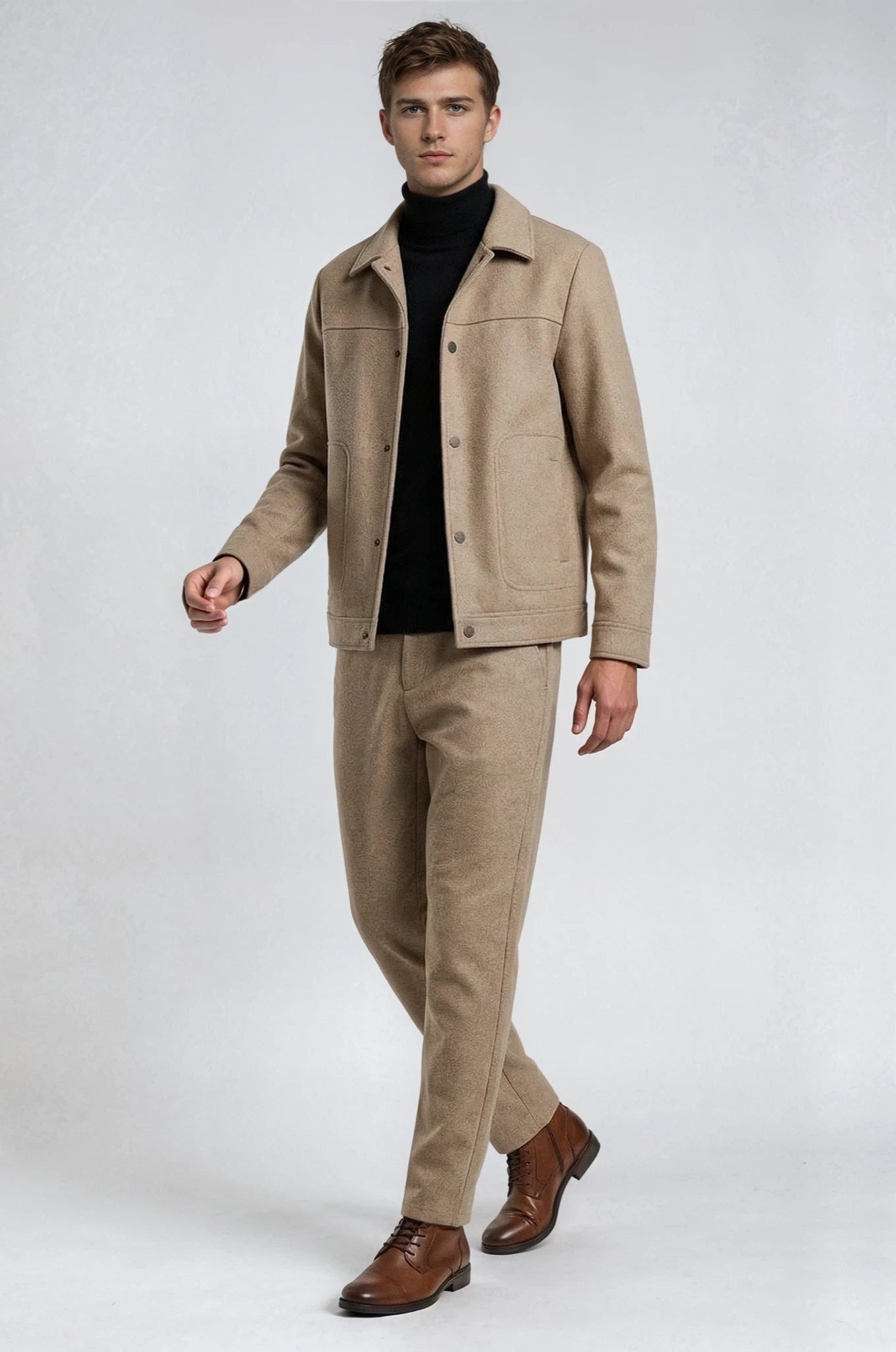 Cotton Beige Shacket