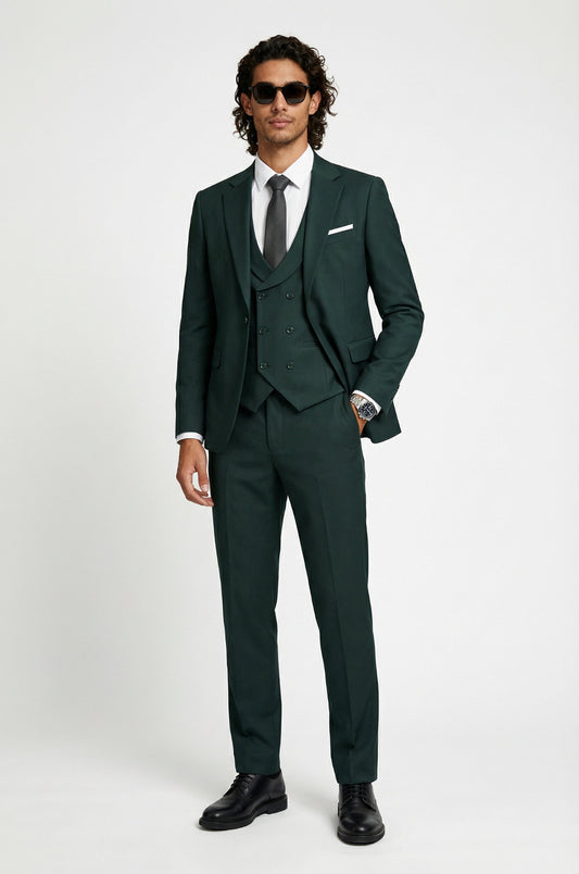 Teal green Terry Rayon 3-piece suit