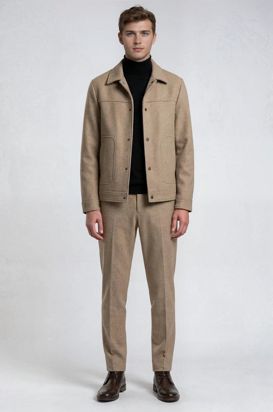 Cotton Beige Shacket