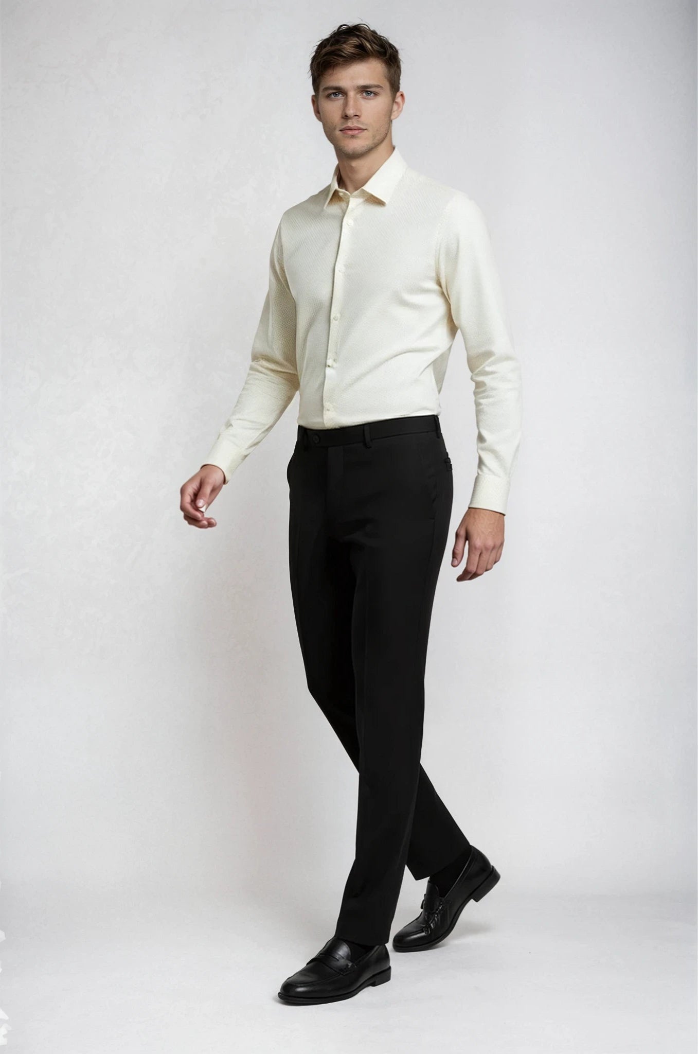 Textured Ivory Formal Shirt