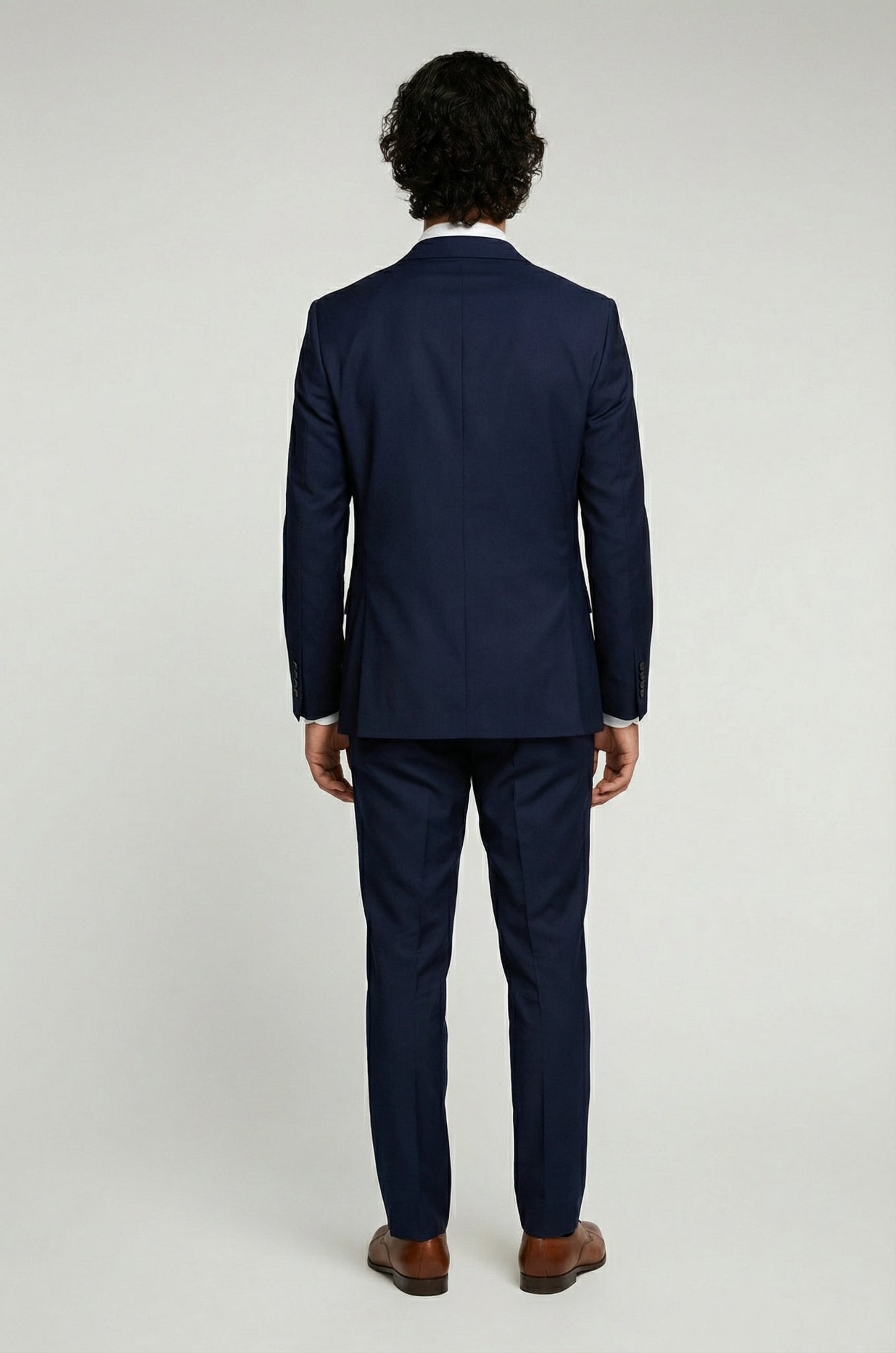 Navy blue Terry Rayon 3-piece suit