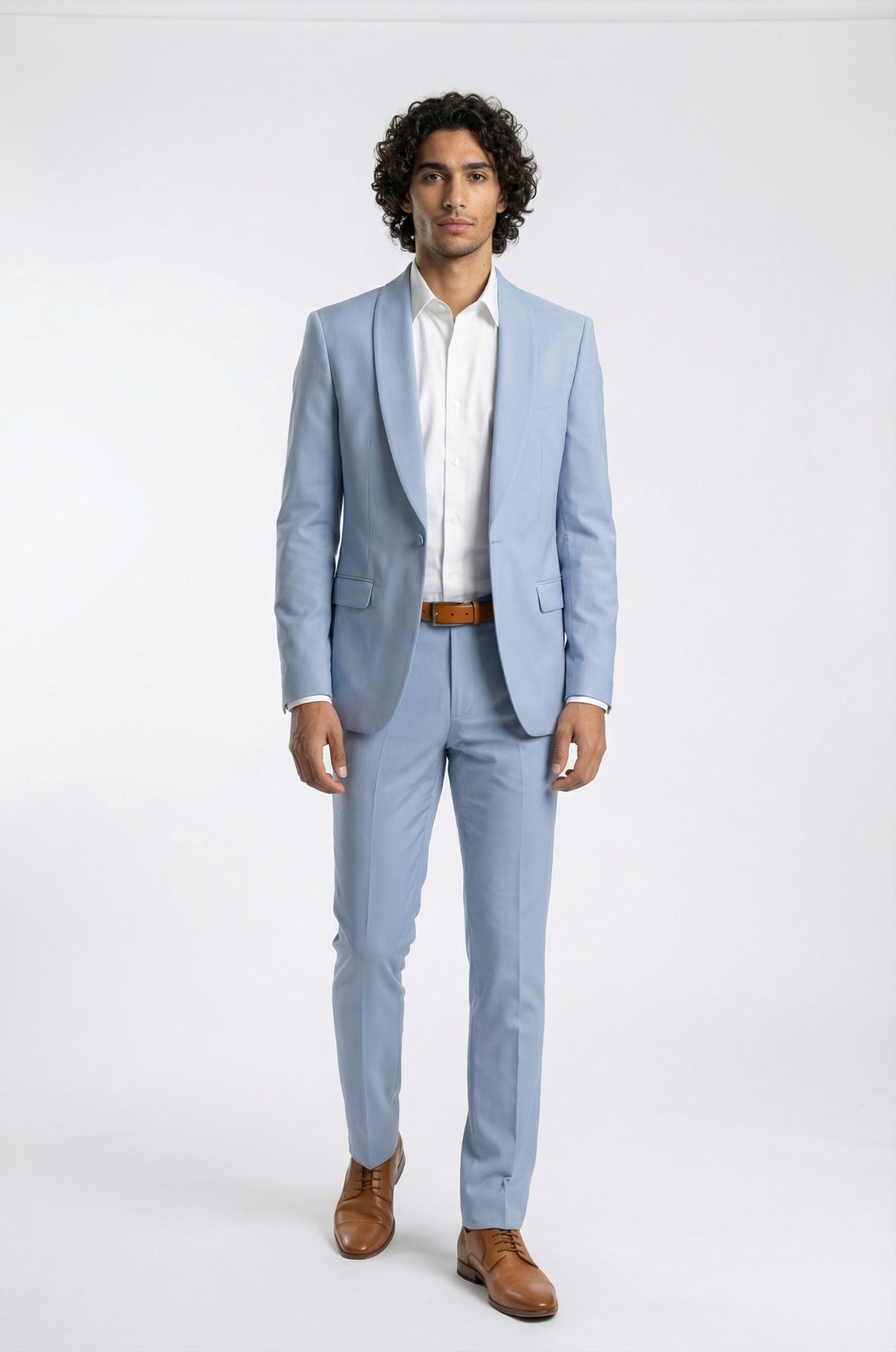 Signature Pastel Blue Terry Rayon 2-Piece Suit Collection
