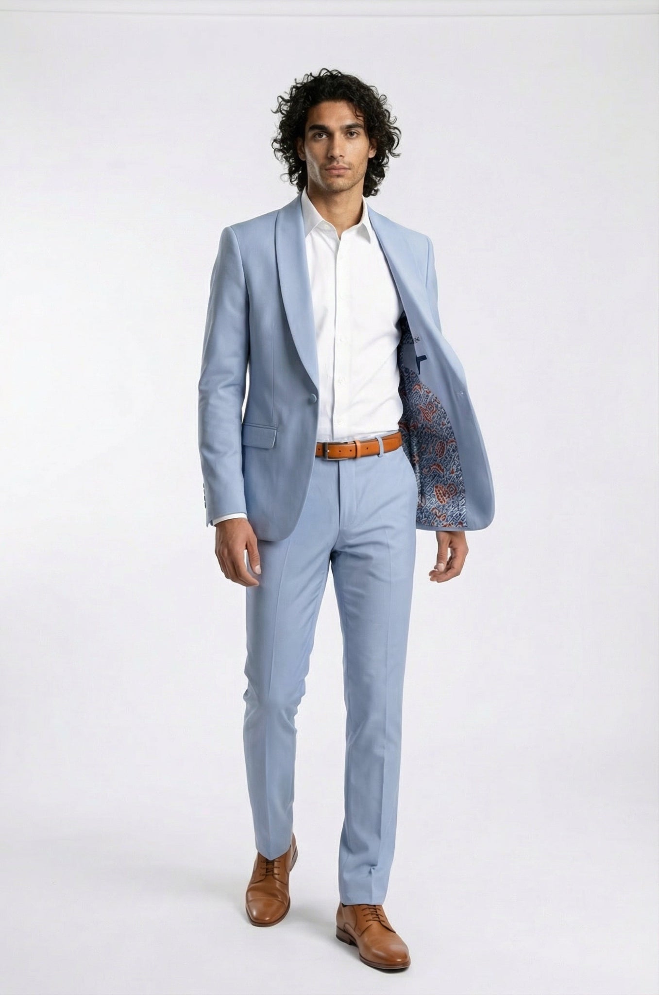Signature Pastel Blue Terry Rayon 2-Piece Suit Collection
