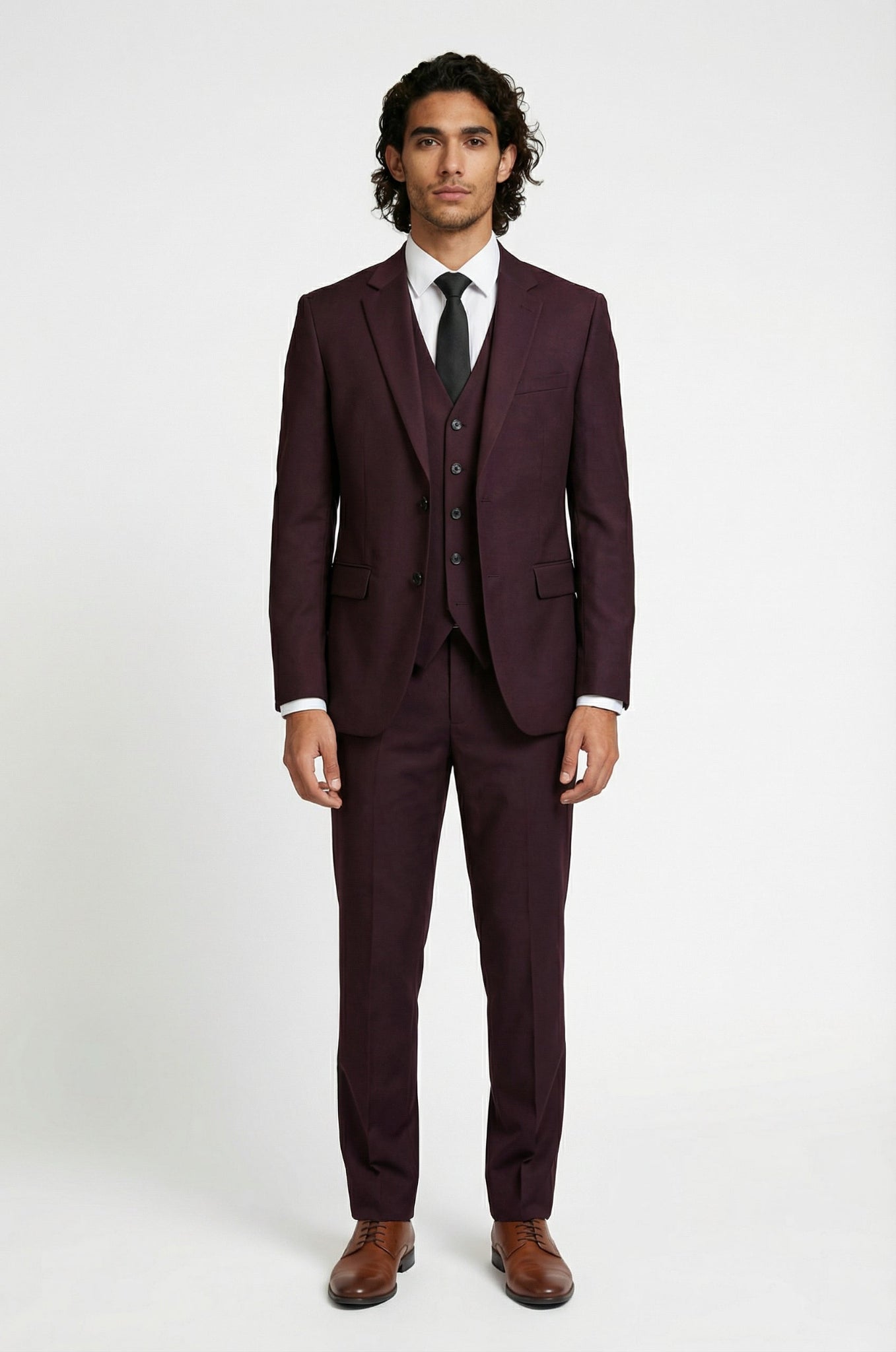 Plum Terry Rayon 3-piece suit