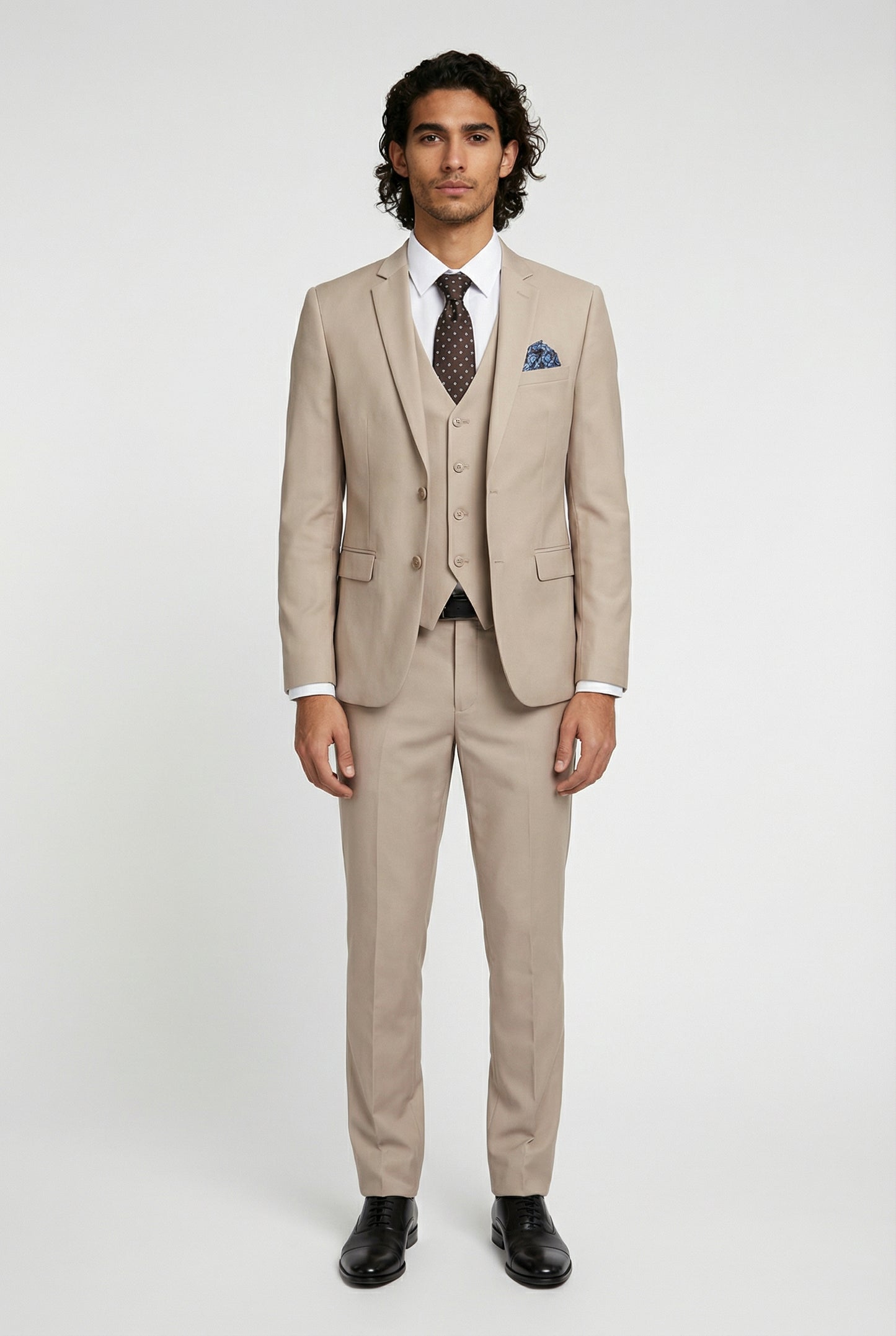 Tan Terry Rayon 3-piece suit