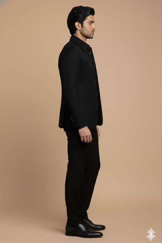 The Bultailor Black Executive Shacket