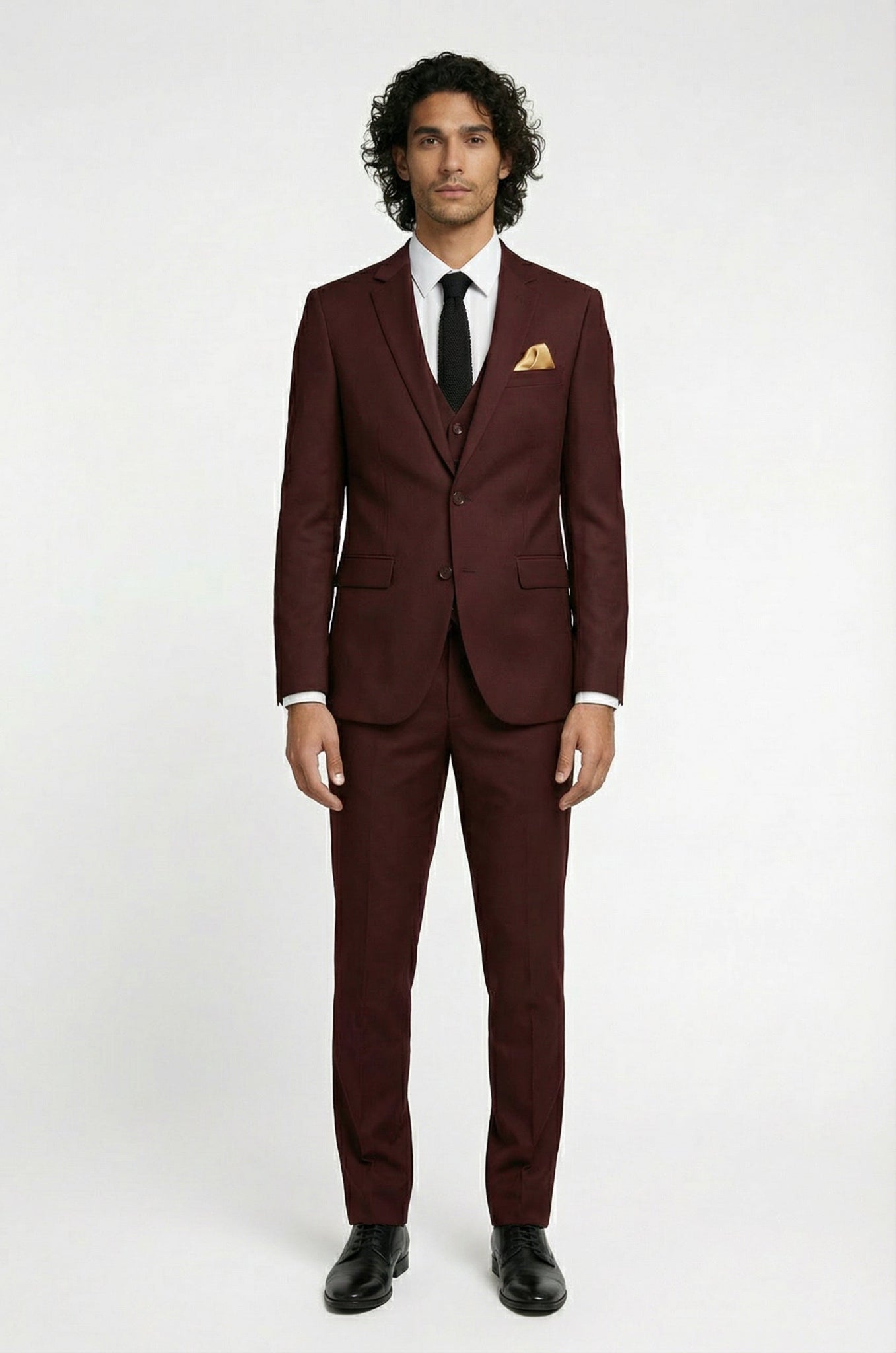 Wine Terry Rayon 3-piece suit