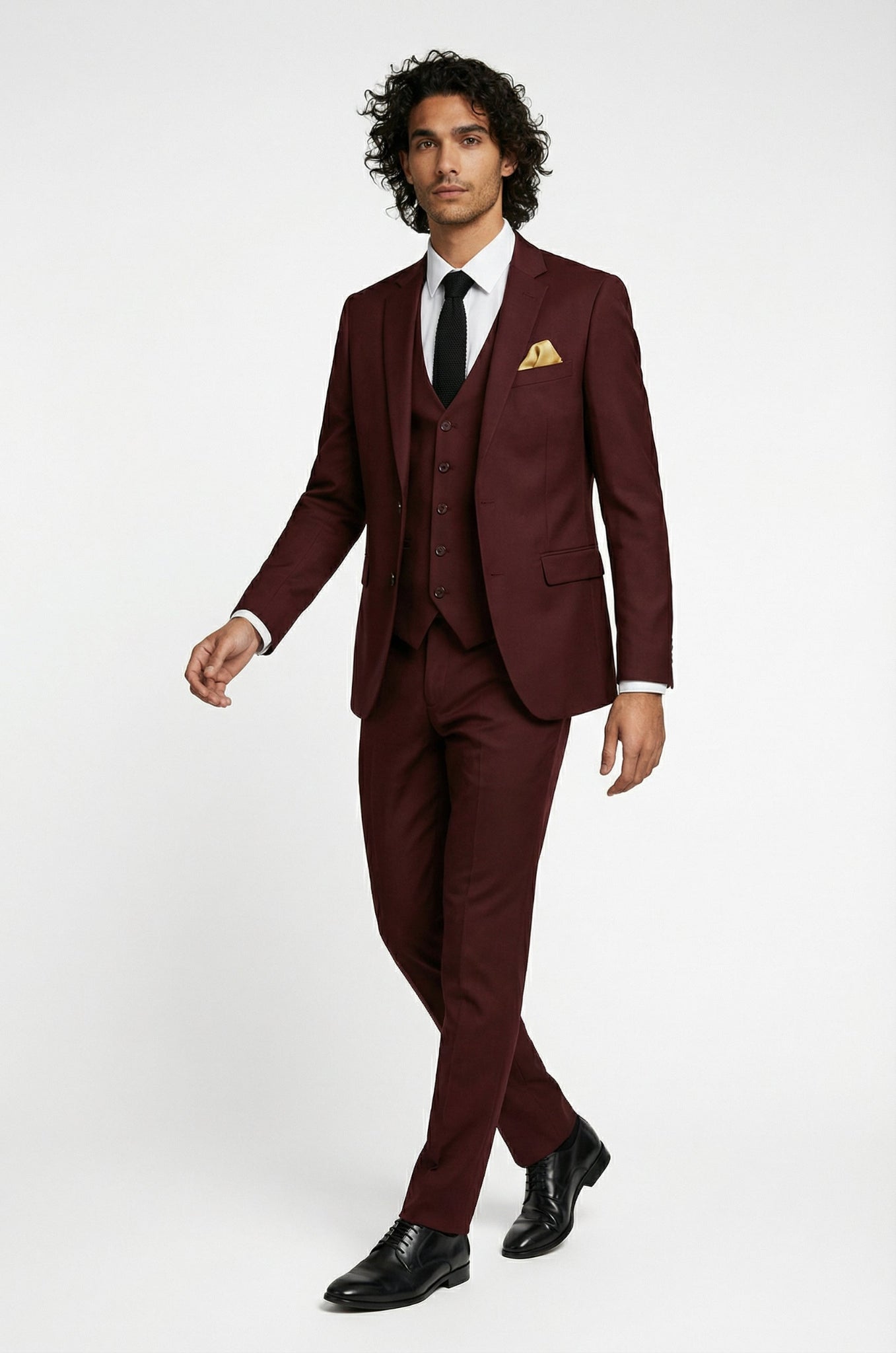 Wine Terry Rayon 3-piece suit