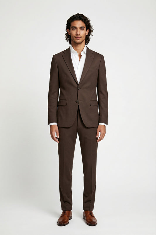 Signature Brown Coffee Terry Rayon 2-Piece Suit Collection