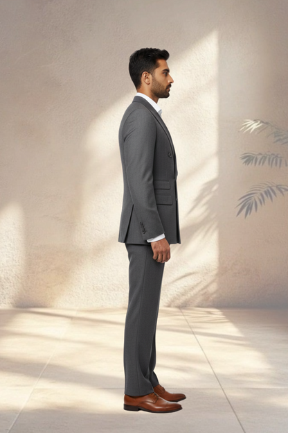 2 Piece Double Breasted Charcoal Grey