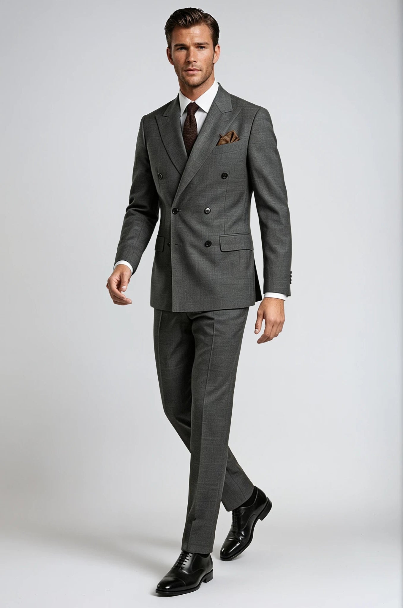 Charcoal Double Breasted Suit