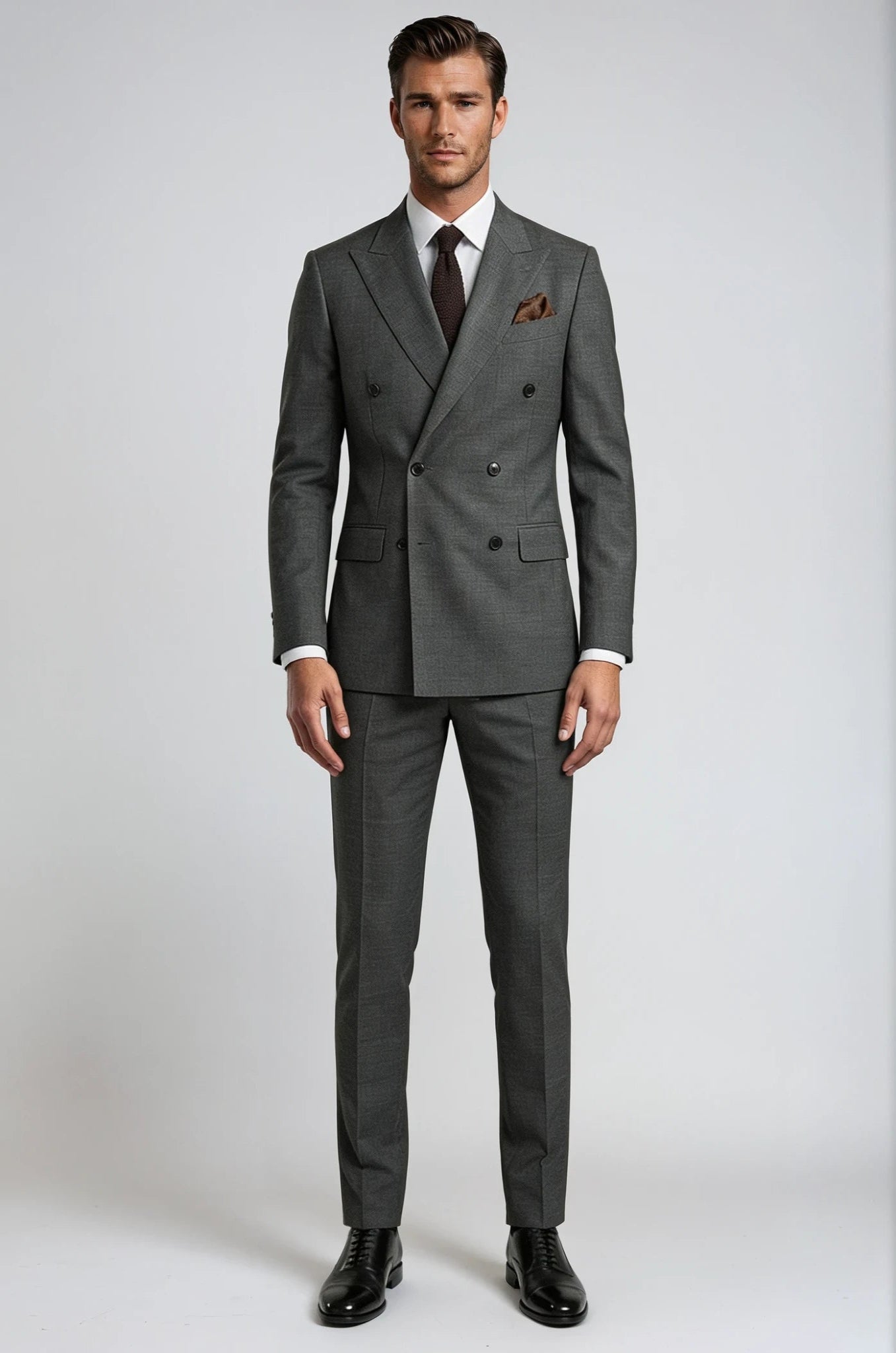 Charcoal Double Breasted Suit