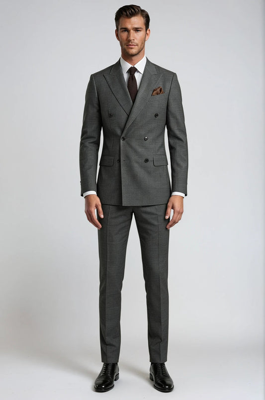 Charcoal Double Breasted Suit