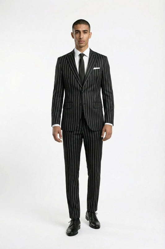 Blutailor Black Striped Suit