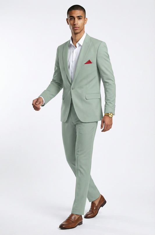 2 Piece pista green suit